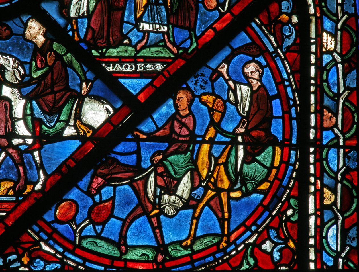 Josef-vinduet: brødrene hans vender tilbake fra Egypt (w41) av French School