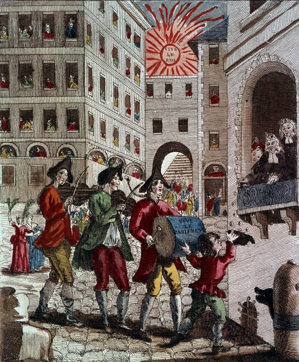 The Joy of the French People, feiret kongen og tilbakekallingen av parlamentet i september 1788 av French School