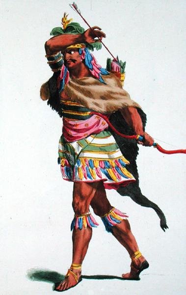 Kongen av Angola, gravert av Pierre Duflos (1742-1816) av French School