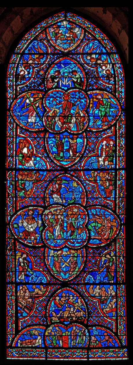The Last Judgment-vinduet av French School
