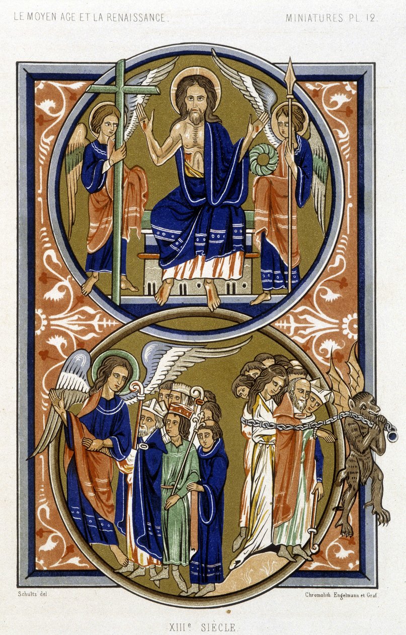 The Last Judgment - Faksimile av en miniatyr av Psalter of St Louis av French School