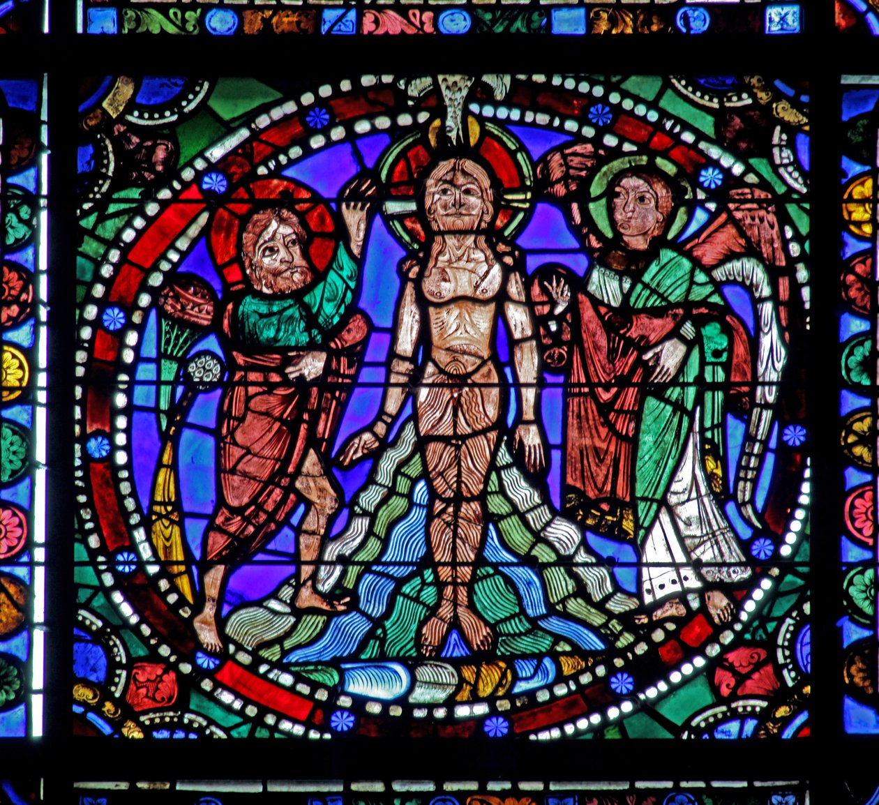 The Life of Christ-vinduet: Jordan Baptism (w50) av French School