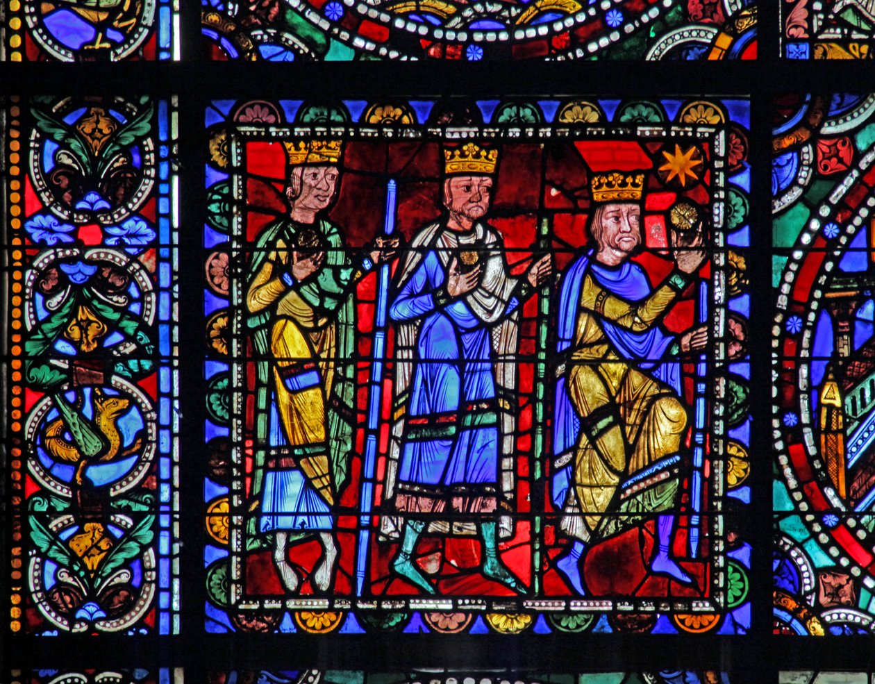 The Life of Christ-vinduet: The Adoration of Magi - (med neste panel) (w50) av French School