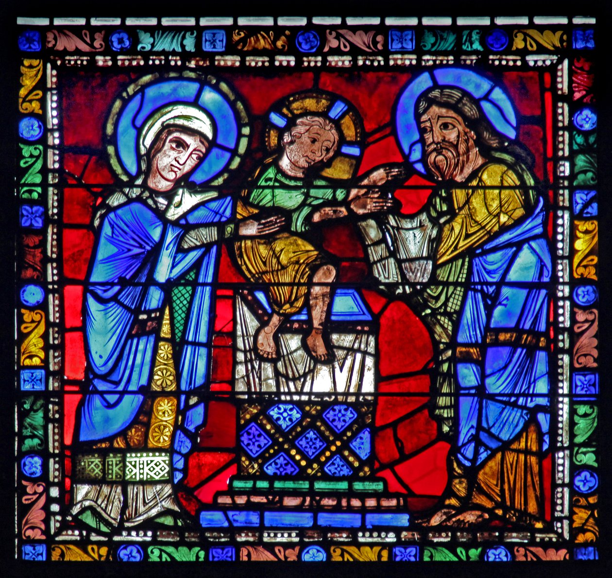 The Life of Christ-vinduet: Presentasjonen i tempelet (w50) av French School