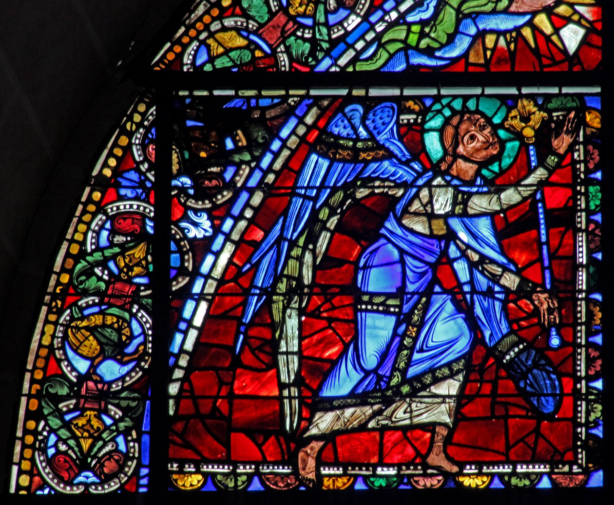 The Life of Christ-vinduet: en engel (w50) av French School