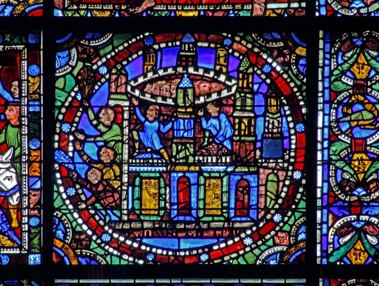 The Life of Christ-vinduet: byen Jerusalem (w50) av French School