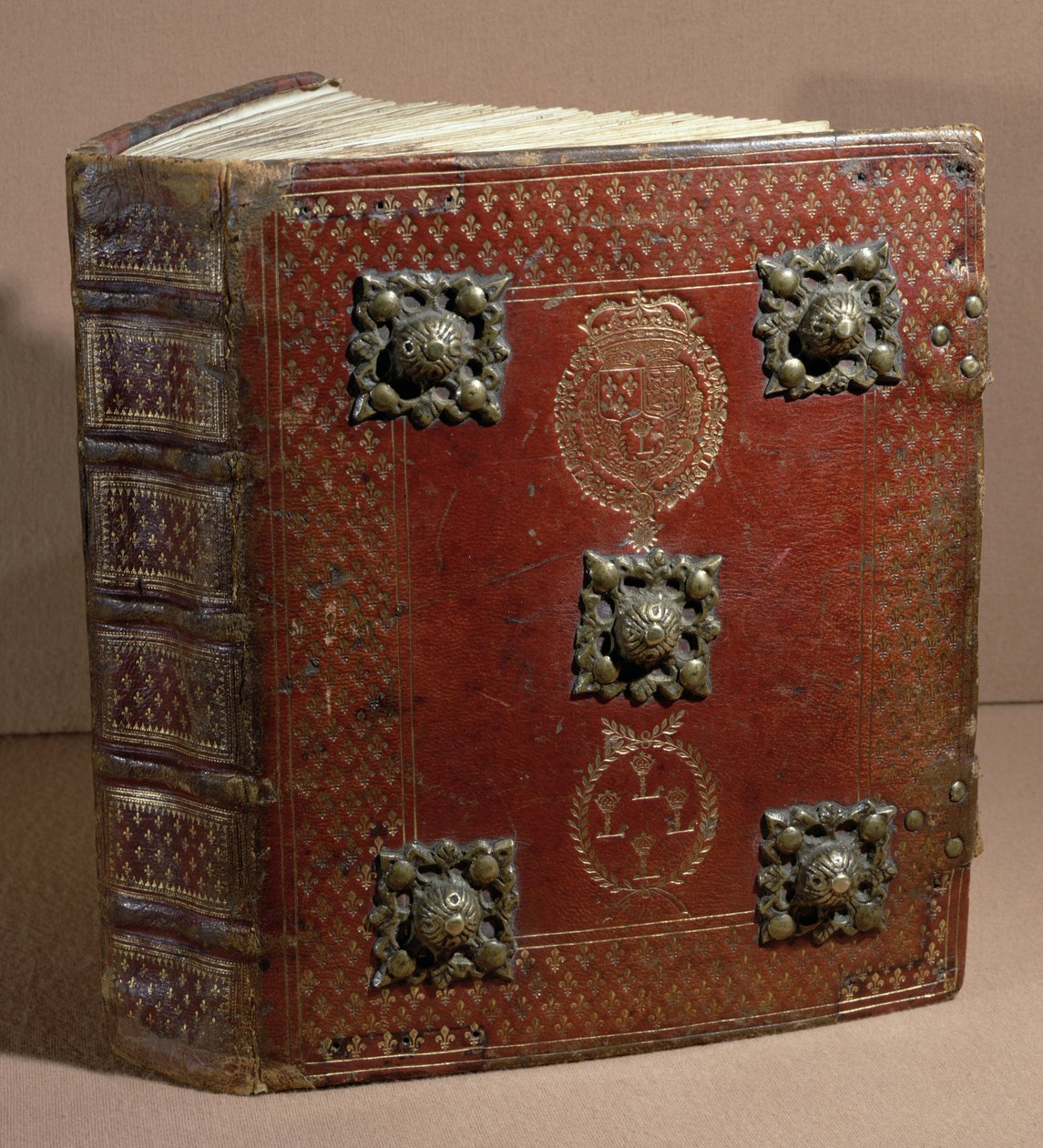 Livre Ferre fra Cour des Comptes (lær og vellum) av French School