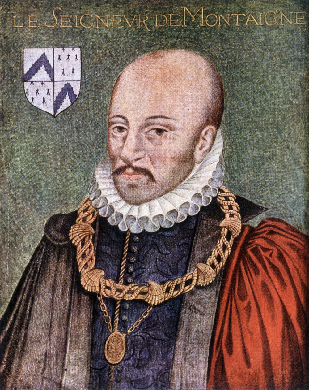 Herren av Montaigne - ifølge maleriet bevart på Musée Condé de Chantilly av French School