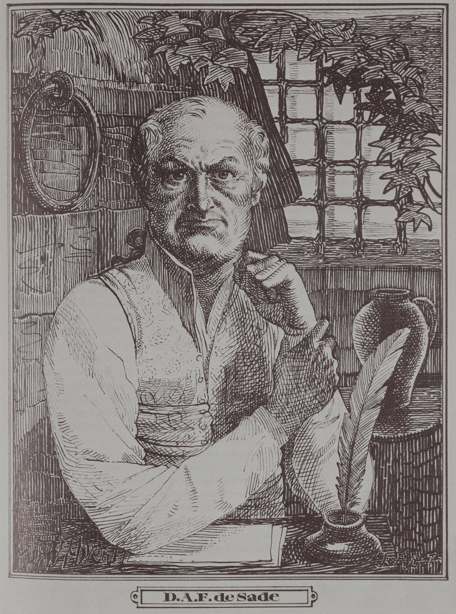 Markisen de Sade (1740-1814) i fengselet av French School