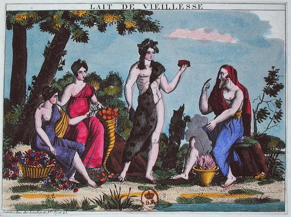 The Milk of Age, ca. 1830 (farget gravering) av French School