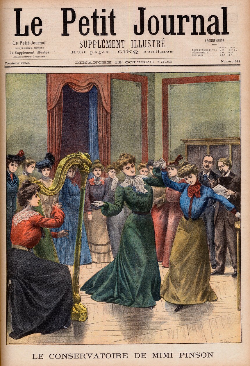 Mimi Pinson musikk- og danseskole. Mimi Pinsons konservatorium. Illustrasjon for Le petit Journal av French School