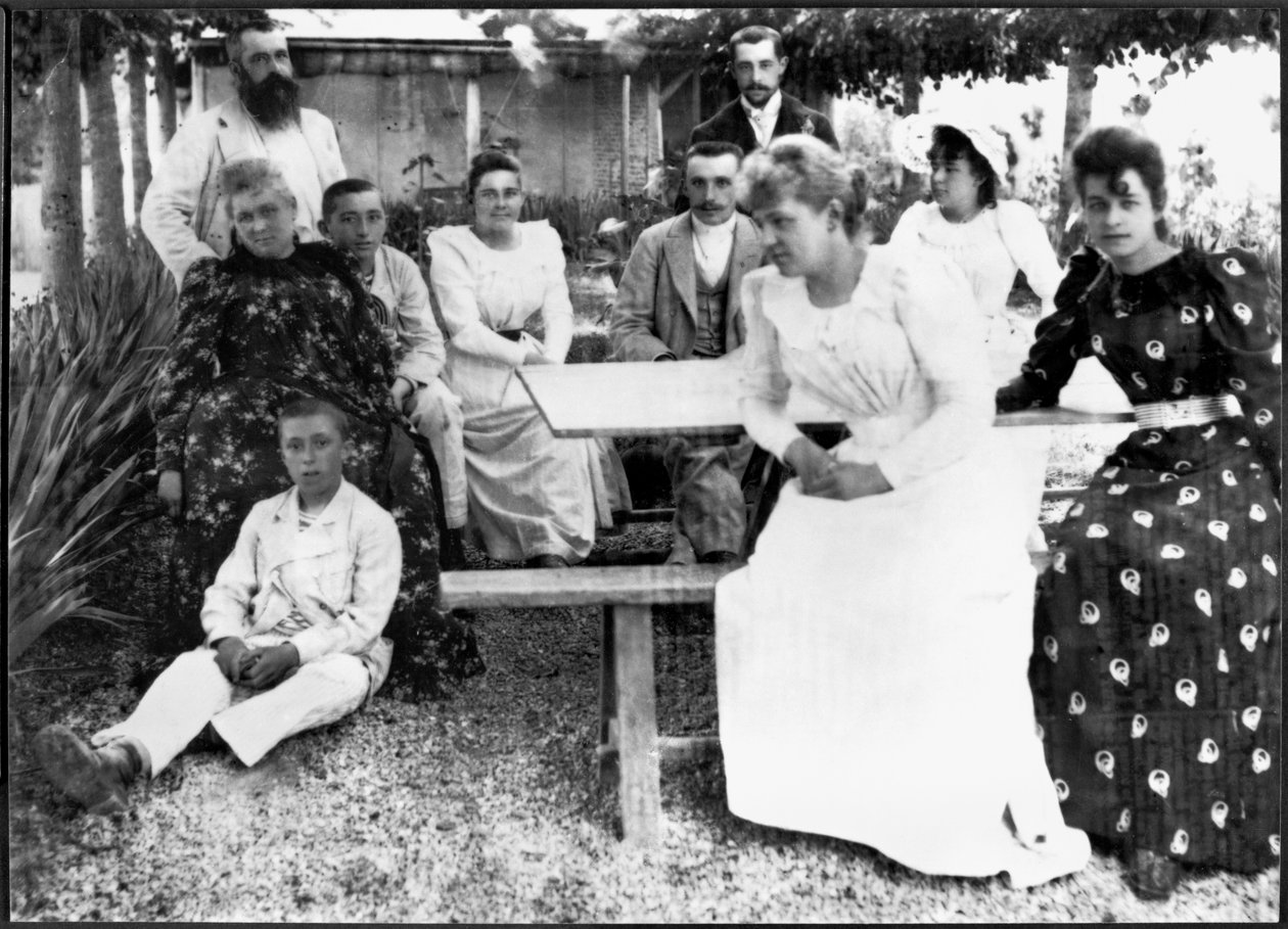 Monet- og Hoschede-familiene, ca. 1880-tallet (sølv gelatintrykk) av French School