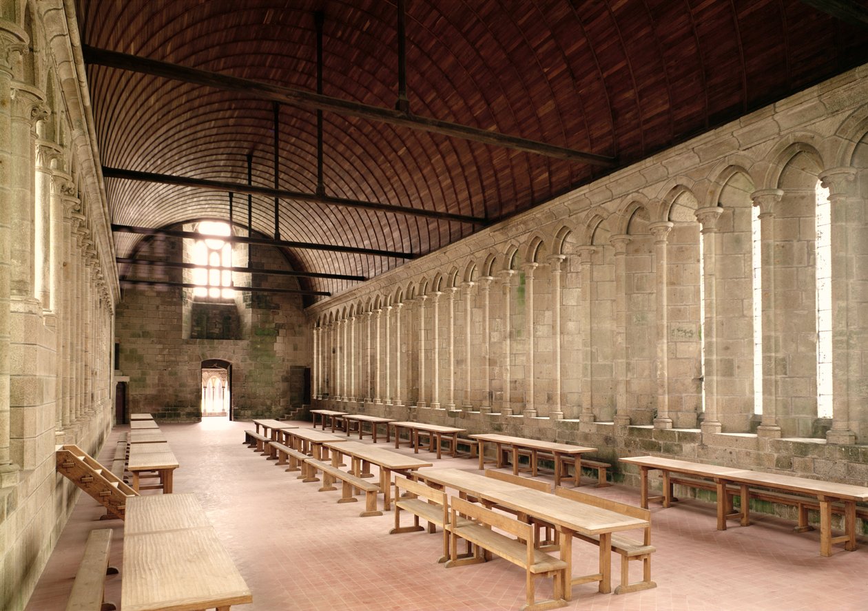 The Monkss Refectory, innvendig utsikt over klosteret, 1217 av French School