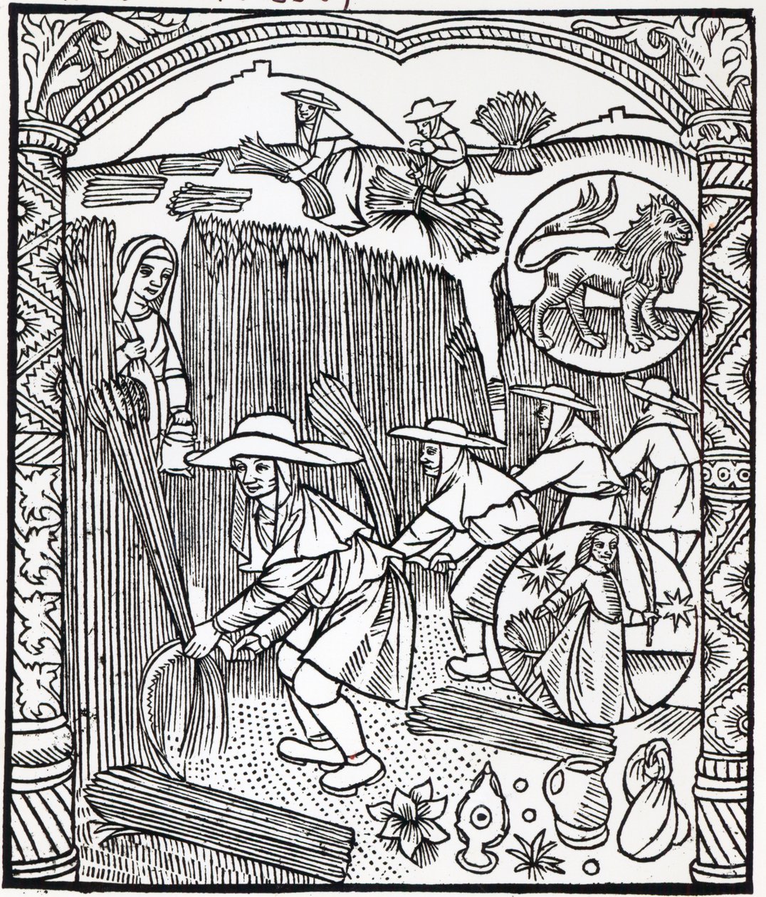 August måned, fra en gjeterkalender, 1496 av French School