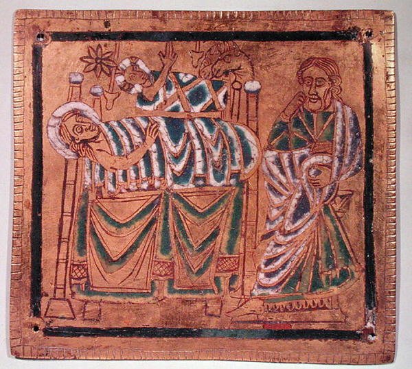 The Nativity (champleve-emalje på kobber) av French School