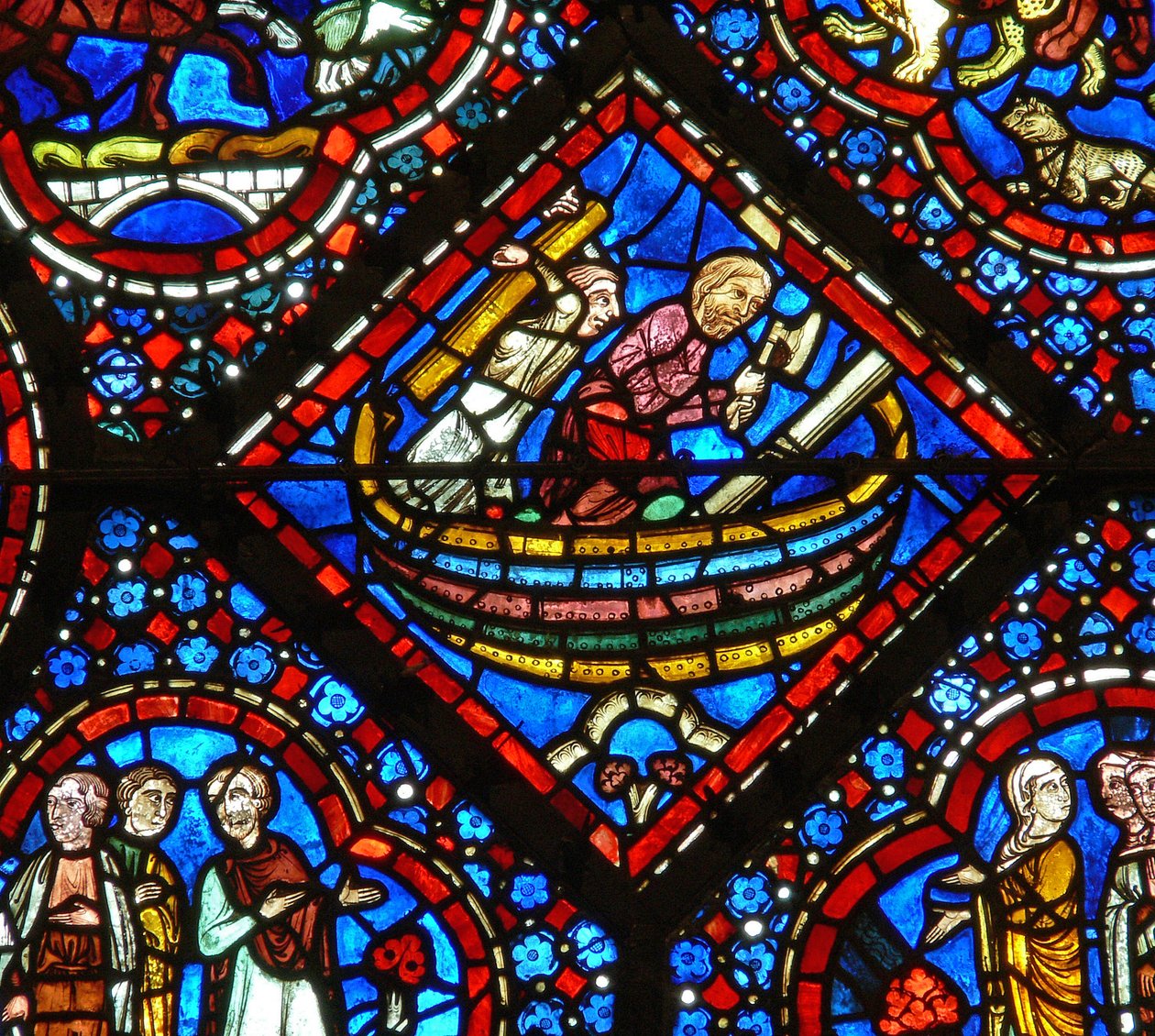 Noah-vinduet: han bygger arken (w47) av French School