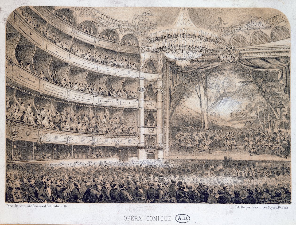 Opera Comique i Paris, 1850-60 av French School