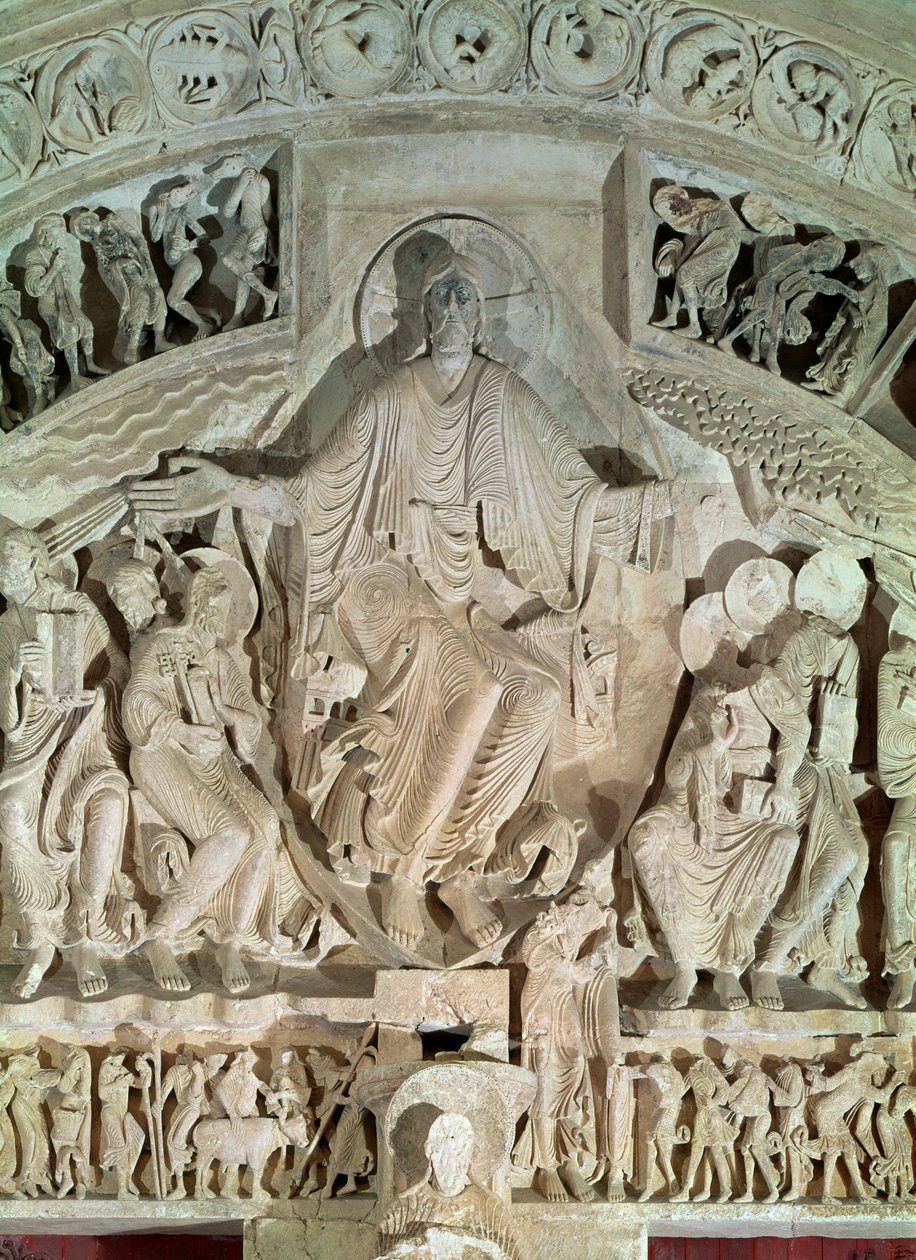 Pinsen, fra tympanumen til sentralportalen, ca.1120 av French School