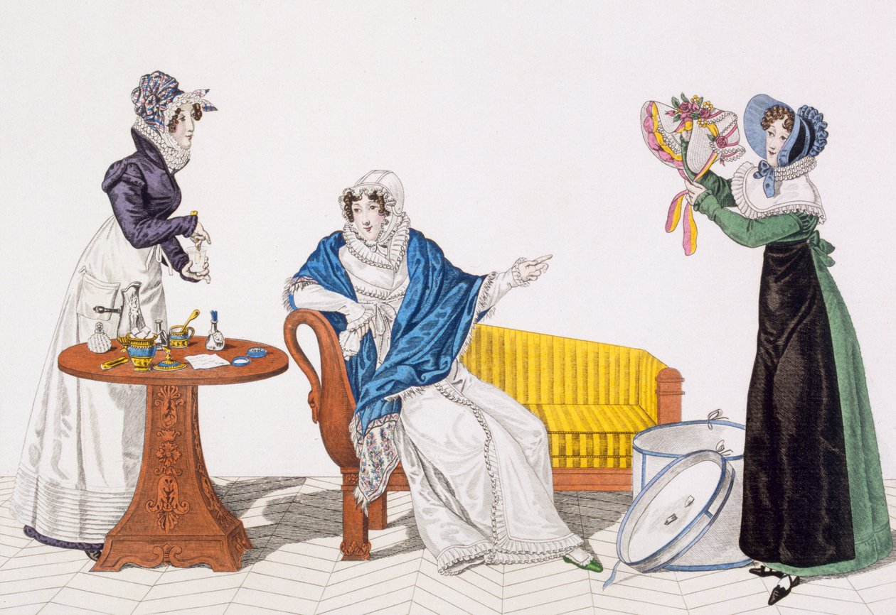The Perfect Cure eller, The Hat from Longchamp, plate 113 fra Le Bon Genre, tidlig på 1800-tallet av French School