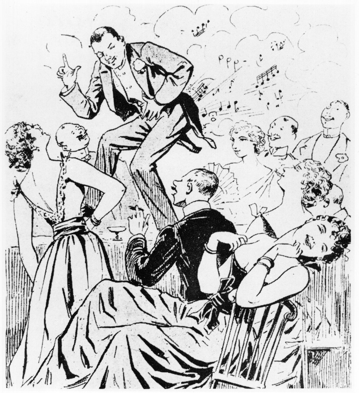 The Petomane, illustrasjon for Paris qui rit fra Le Ventomane, tegneseriemonolog av E. Grenet-Dancourt, Paris, 1893 av French School