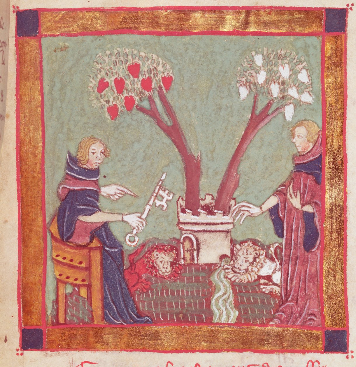 The Philosophers Will, fra et manuskript av alkymi, 1300-tallet av French School