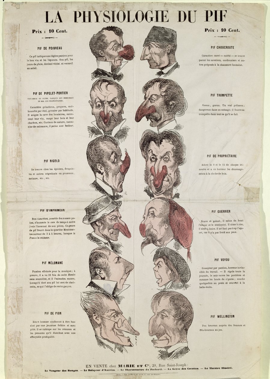 The Physiology of the Nose, anti-alkoholisme karikatur av French School
