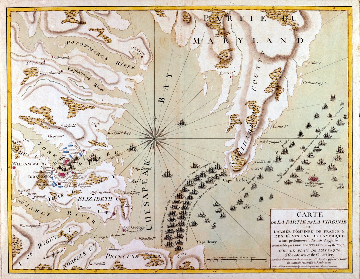 Angrepsplanen i Yorktown og Gloucester av French School