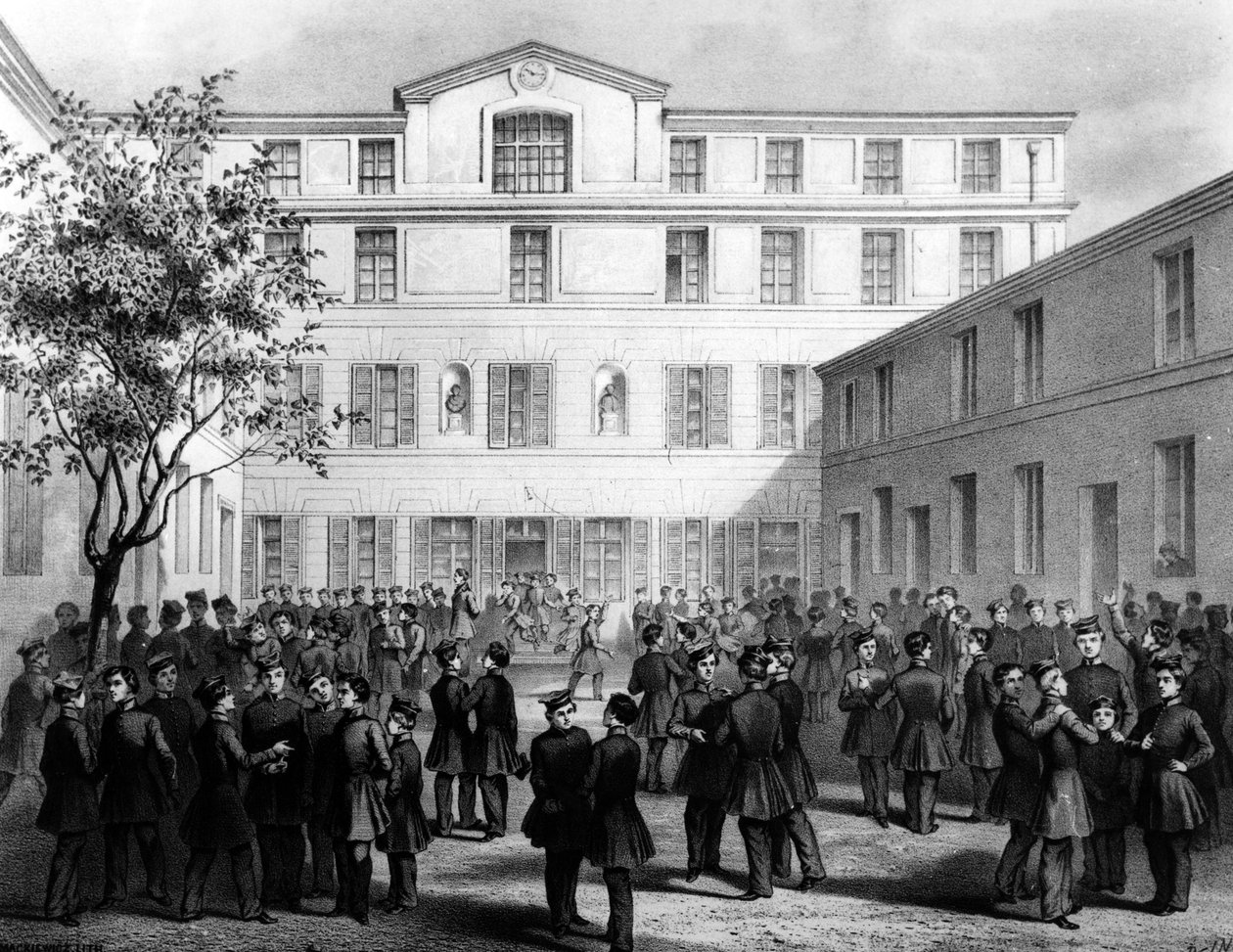Den polske skolen i Boulevard Batignolles, Paris, ca. 1850 av French School