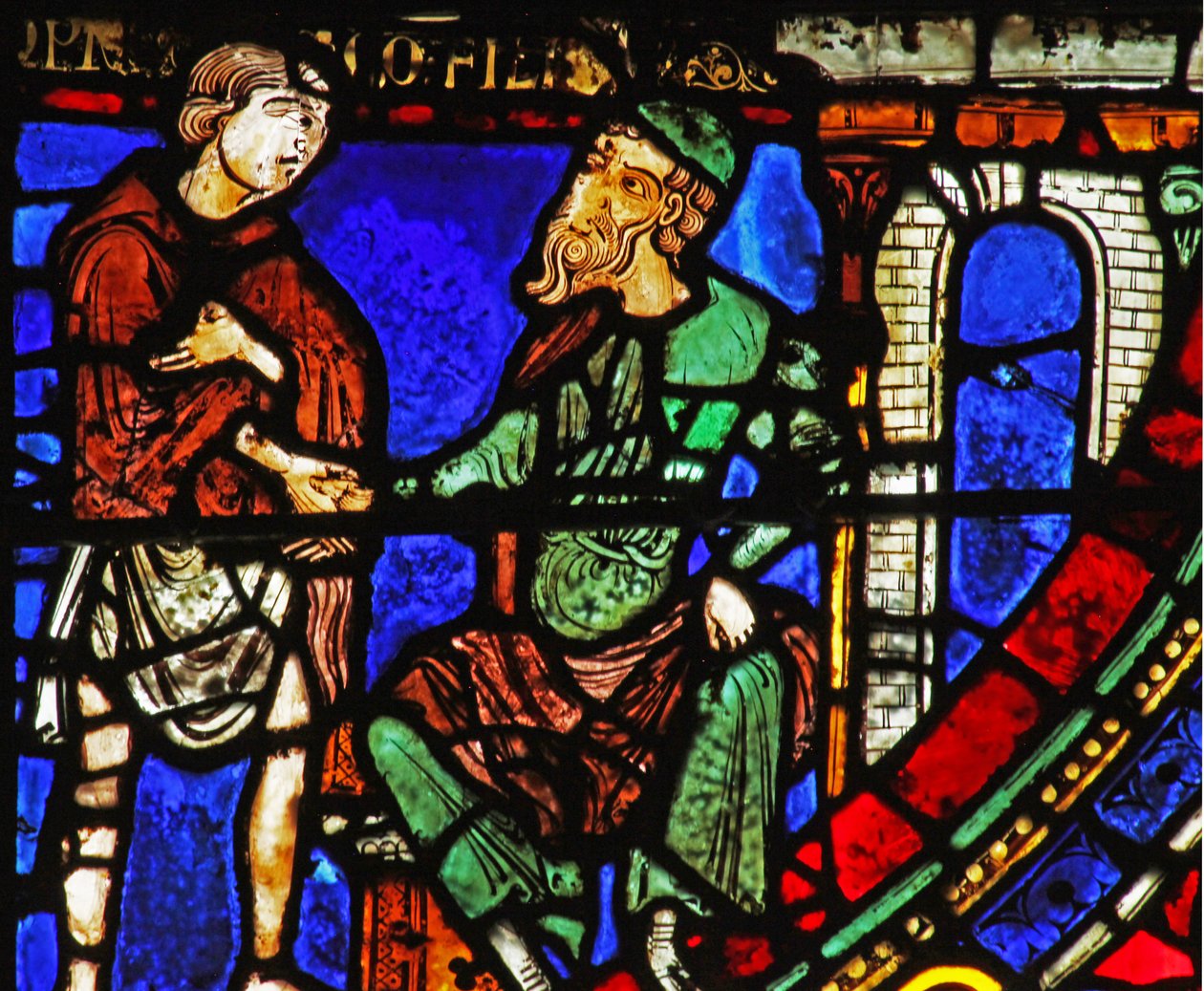 The Prodigal Son-vinduet: ber om arbeid (w35) av French School