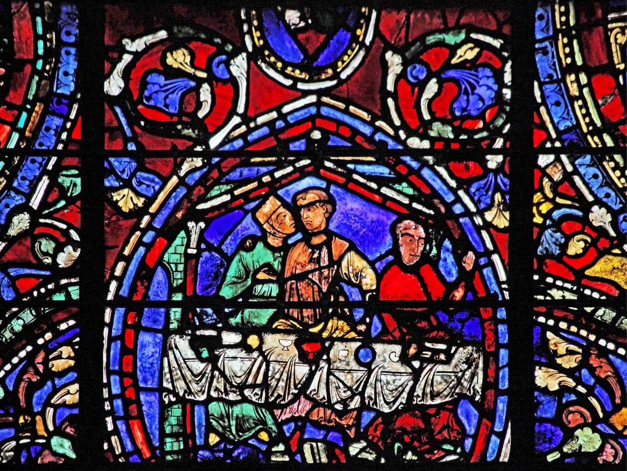 The Prodigal Son-vinduet: omfavner en av kurtisanene (w35) av French School