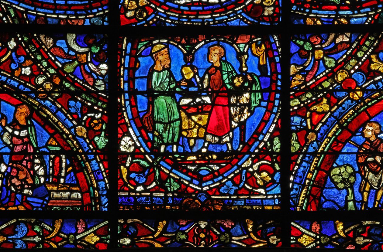 The Prodigal Son-vinduet: mottar sin arv (w35) av French School