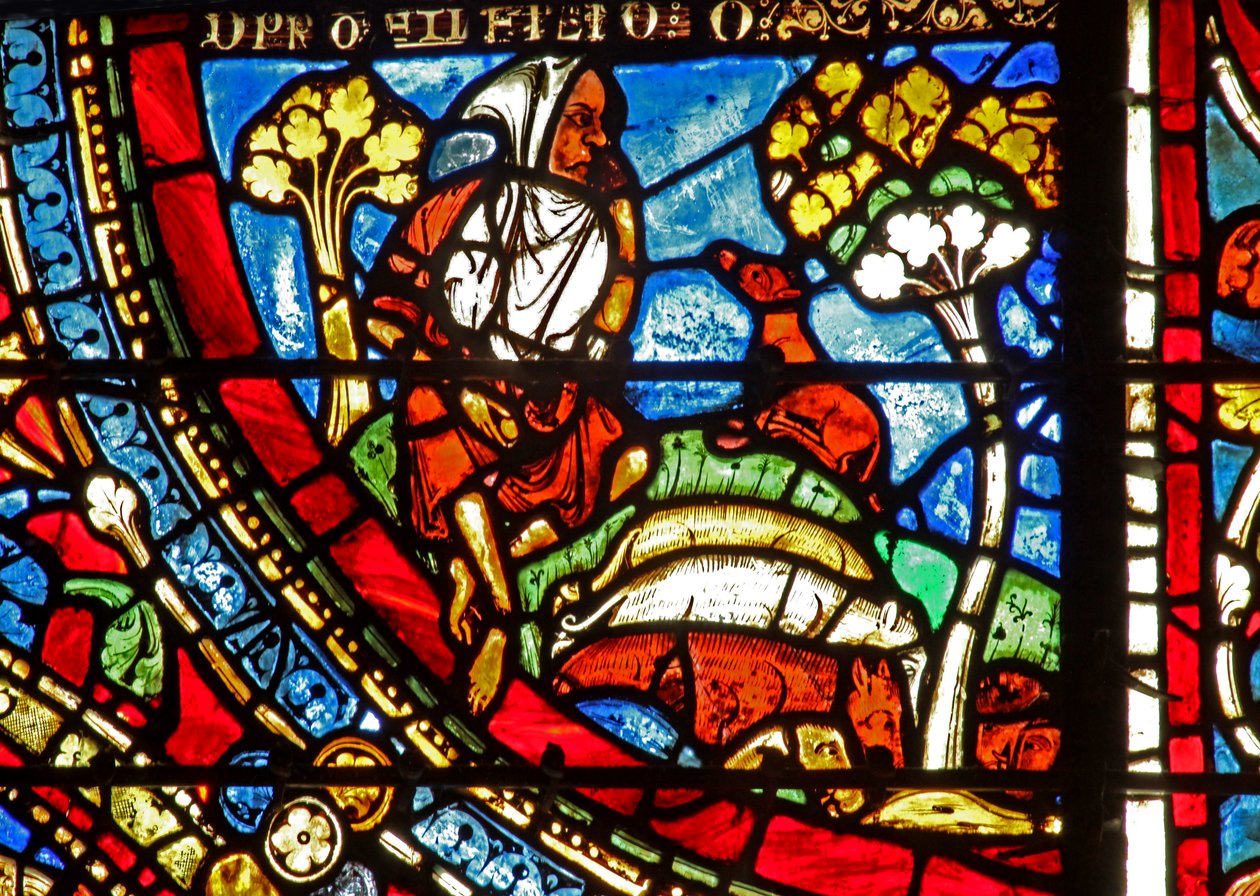 The Prodigal Son-vinduet: reflekterer over hans undergang (w35) av French School