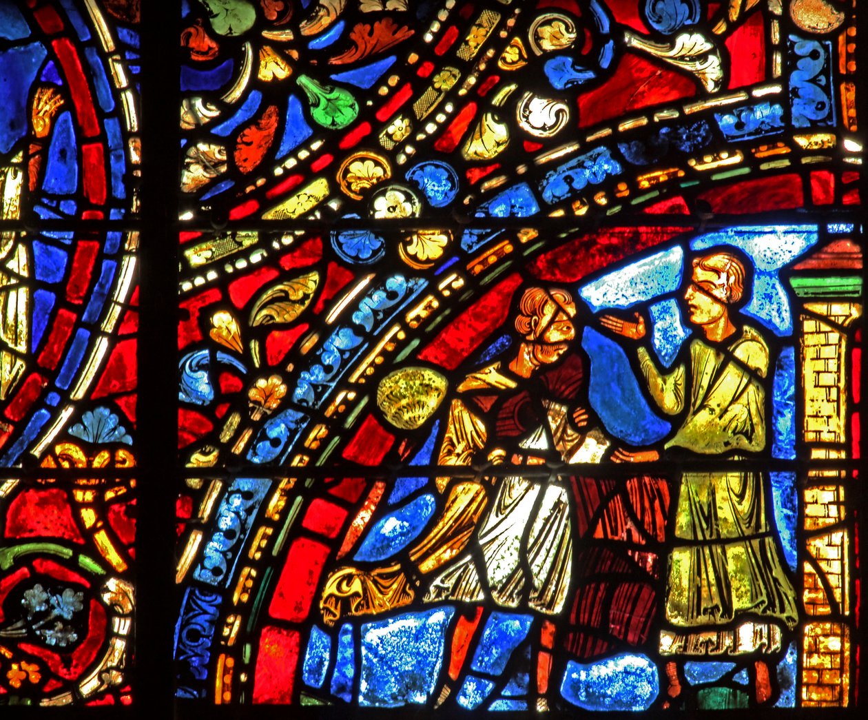 The Prodigal Son-vinduet: tjener bringer klær (w35) av French School