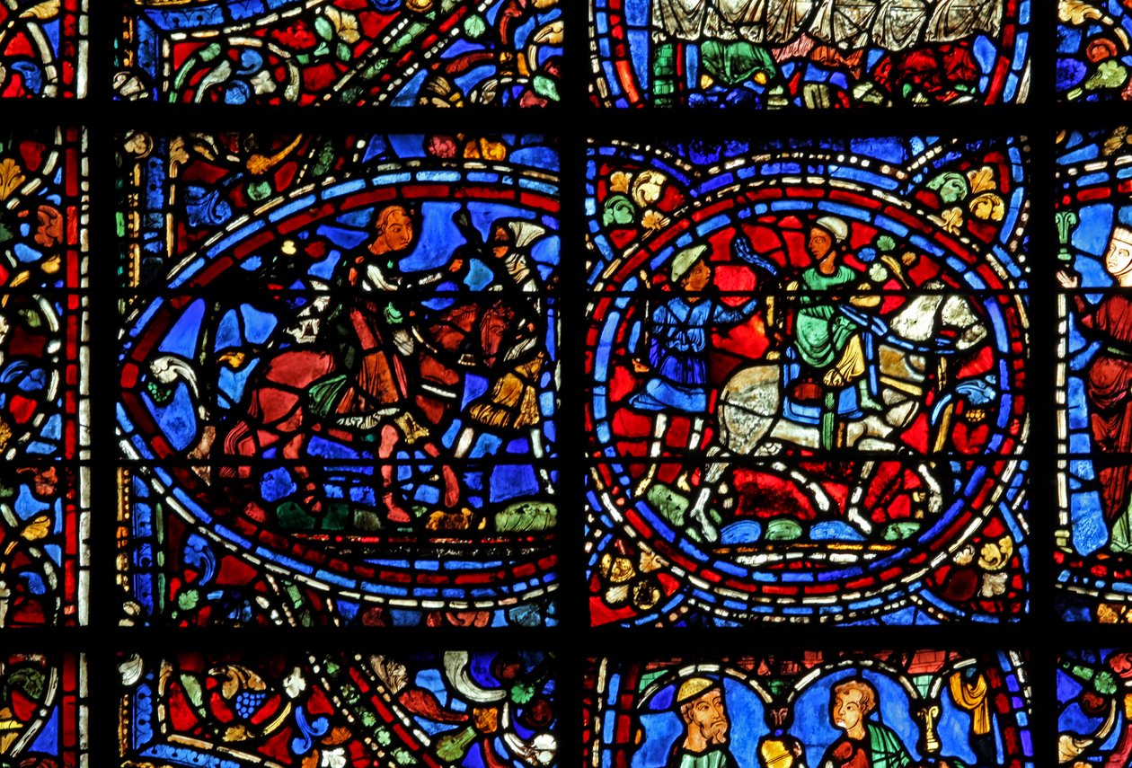The Prodigal Son-vinduet: legger ut med tjeneren sin - men tjeneren hans bestemmer seg for å dra (w35) av French School