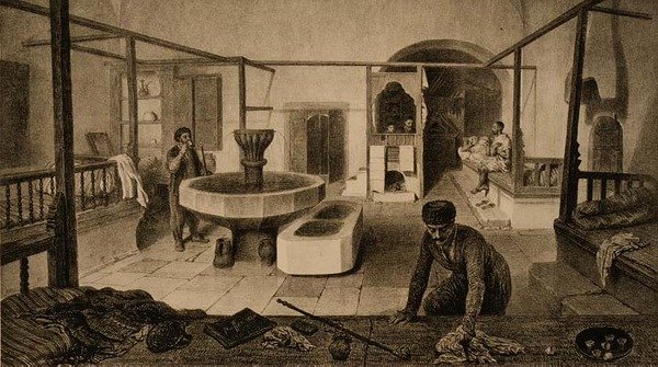 Hvilerommet til Tartar Baths, pub. av Auguste Bry av French School