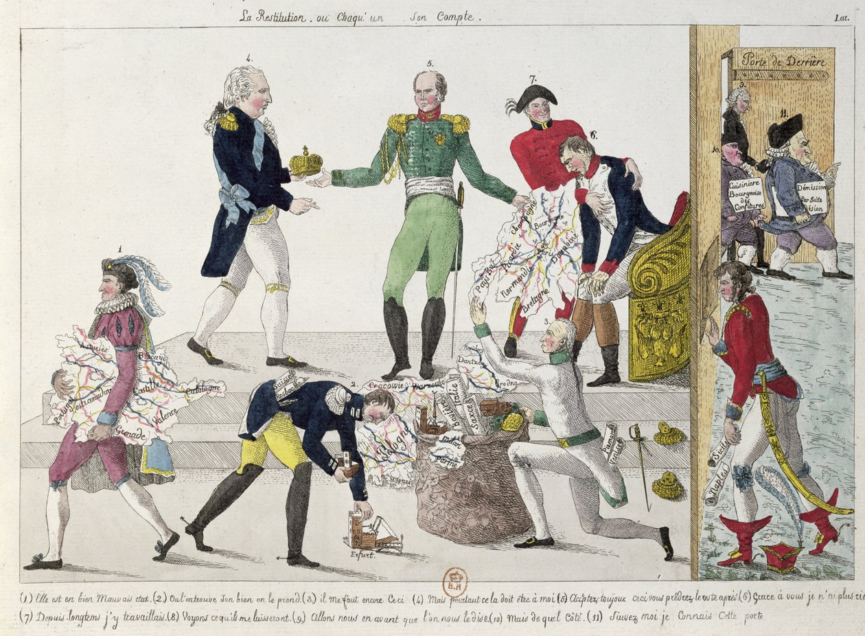 Restaureringen eller det franske imperiet ble delt opp etter Waterloo, 1815 av French School