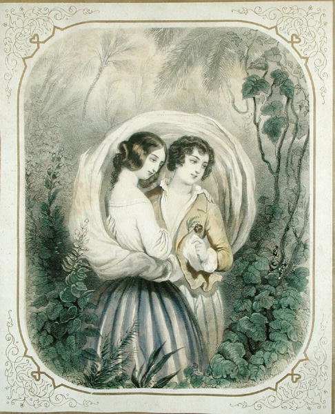 The Return from the Walk, fra Paul et Virginie av Henri Bernardin de Saint-Pierre (1737-1814) av French School