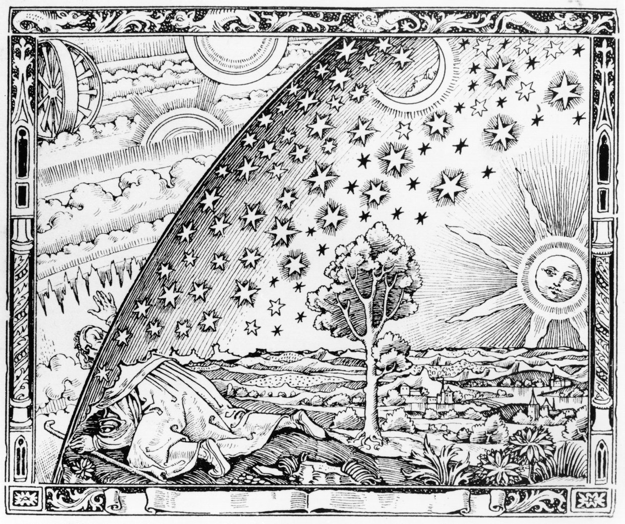 The Scientist Leaving the World, i stil med ca. 1520, fra LAtmosphere meteorologie populaire, publisert Paris, 1888 av French School
