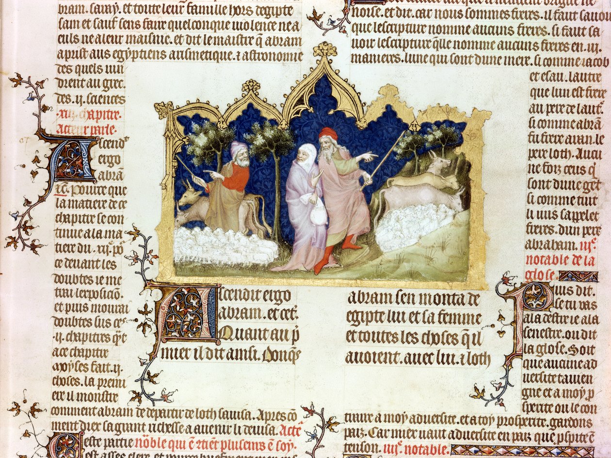 Separasjonen av Abraham og Lot, fra Bibelen til Jean de Sy, ca. 1355 av French School