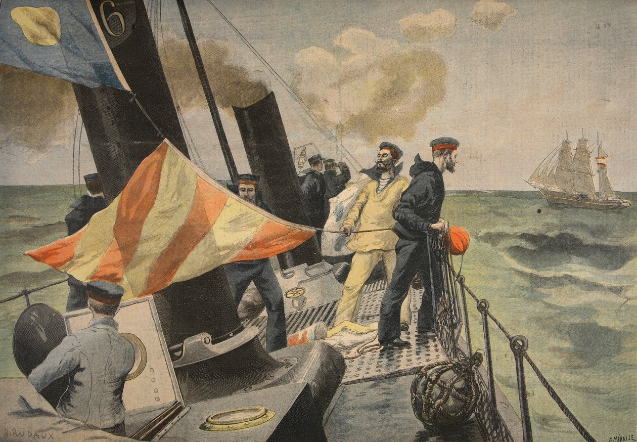 The Spanish American War, illustrasjon fra Le Petit Journal: Supplement illustre, 1898 av French School