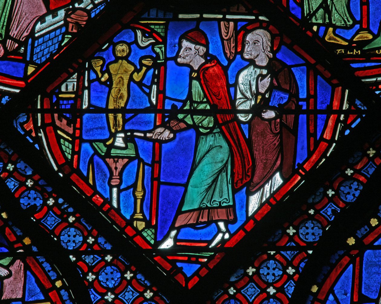 The St James Window: Almogenes (Hermogines) ødelegger idolet (w5) av French School