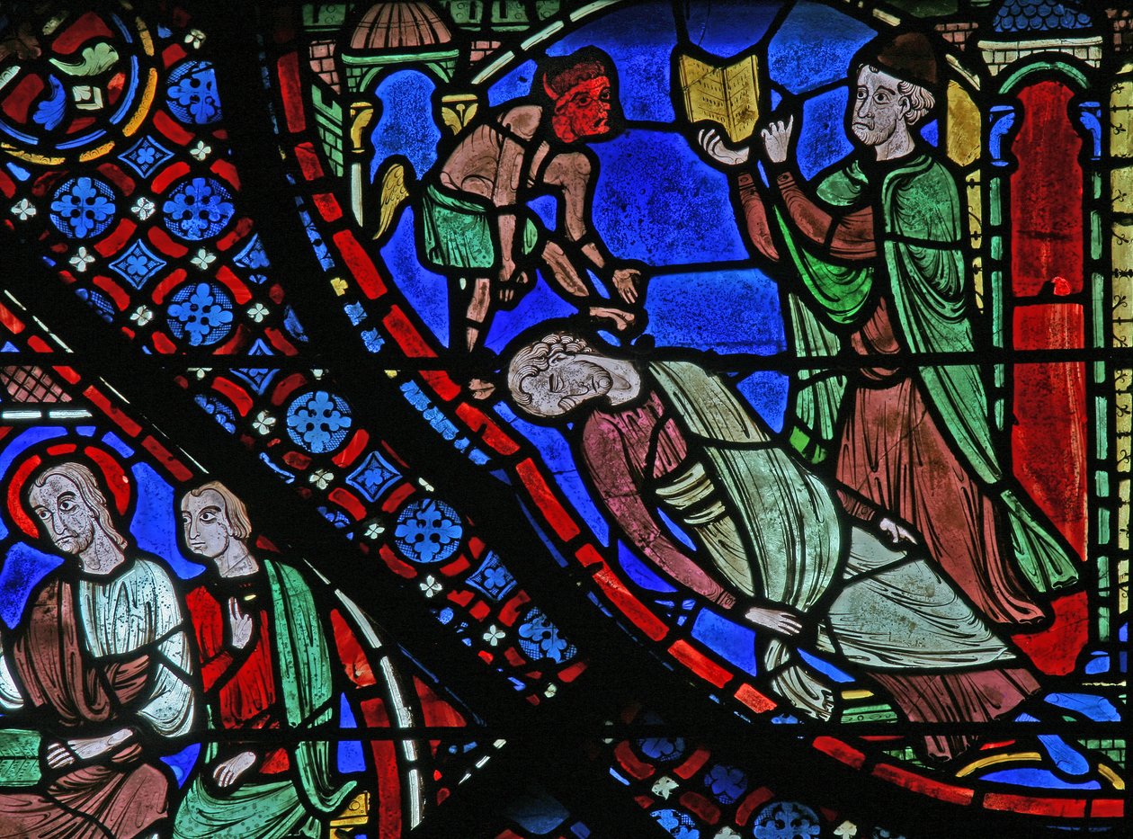The St James Window: Filetus er bundet med en magisk trolldom av Almogenes (Hermoniges) (w5) av French School