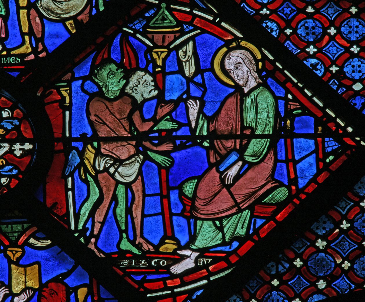 St James Window: demoner klager til St James (w5) av French School