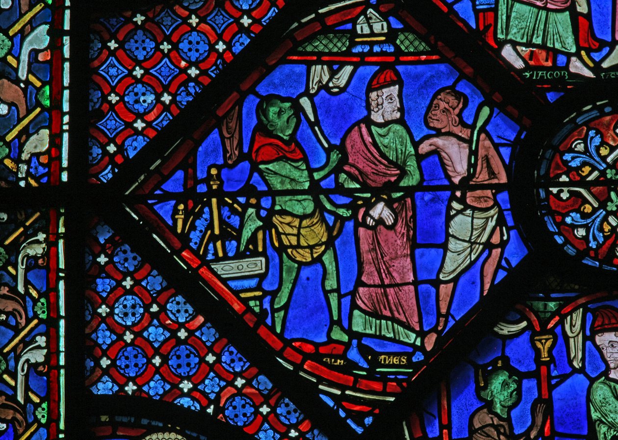 St James Window: demonene binder Almogenes (Hermogines) (w5) av French School