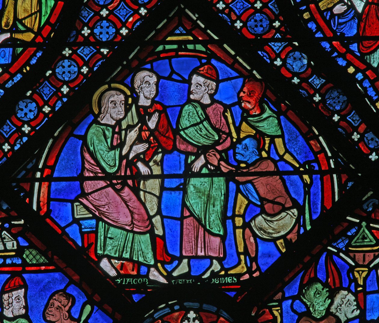 The St James Window: med Almongenes (Hermogines), Filetusand demoner (w5) av French School