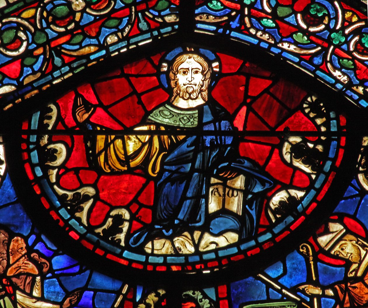 St Lubin-vinduet: Kristus - Velsignelse (w45) av French School