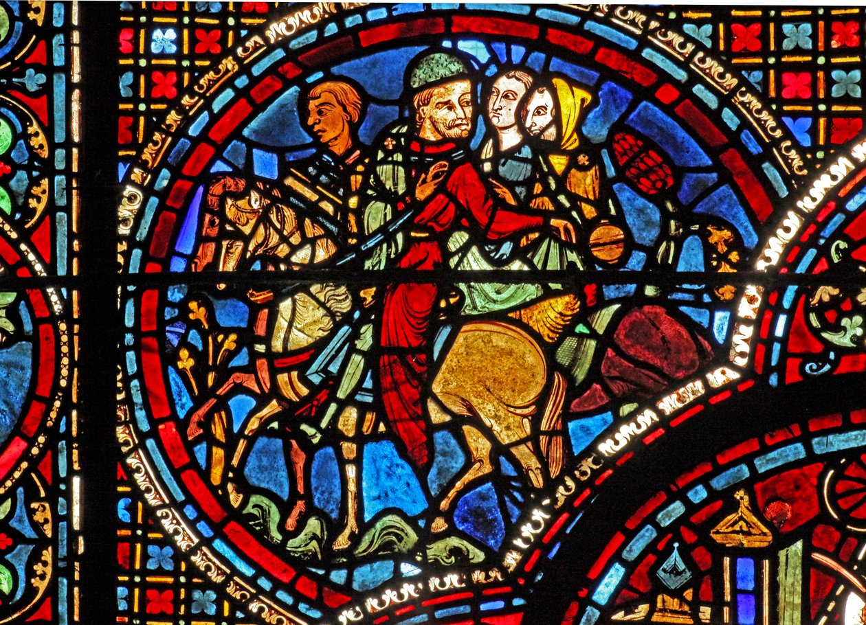 St Lubin-vinduet: en gruppe på hesteryggen (w45) av French School