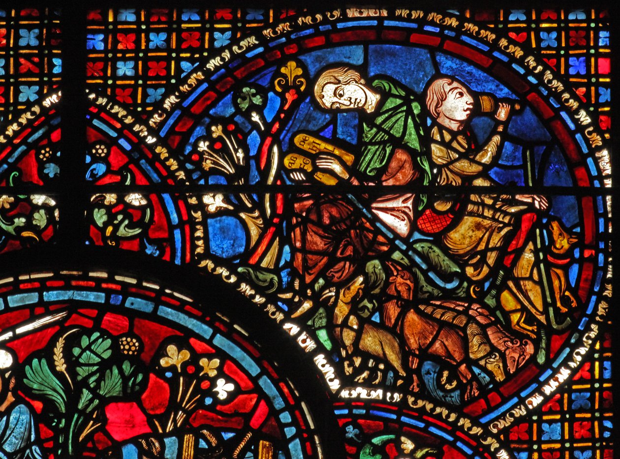 St Lubin-vinduet: studerer mens kameraten drikker mens de vokter sauene, (w45) av French School