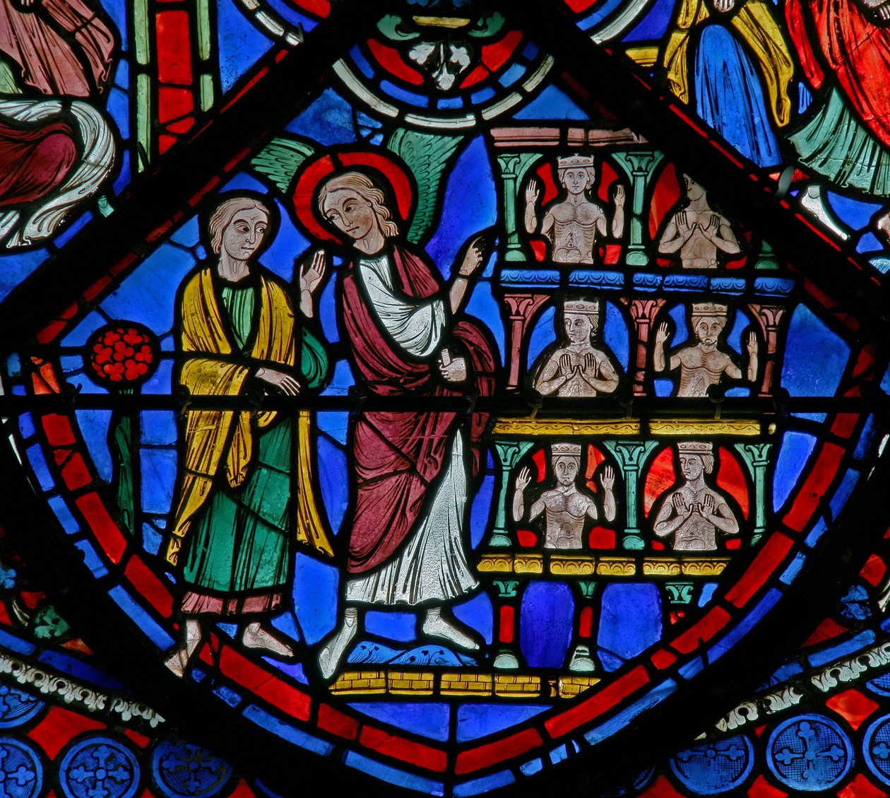 St Thomas-vinduet: Gad vist et palass av en engel (w23) av French School