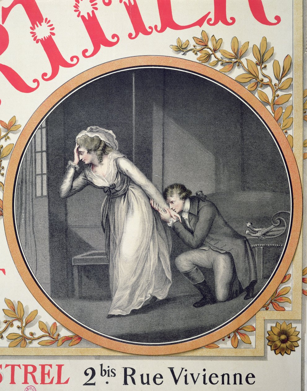 "The Suffering of the young Werther", detalj av en plakat som reklamerer for operaen "Werther" av Jules Massenet av French School